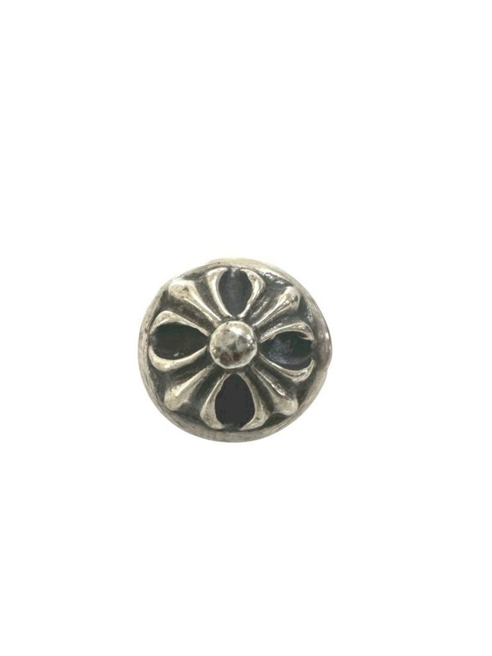 Chrome Hearts Stud Crsbll Cross Ball Earrings Silver